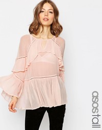 Блузка с рюшами ASOS TALL - Peach