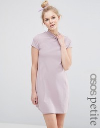 Цельнокройное платье‑трапеция с высокой горловиной ASOS PETITE - Белый