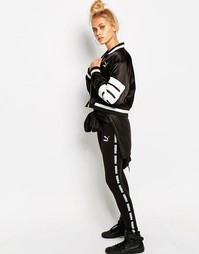 Черные леггинсы с полосками по бокам Puma - Puma black