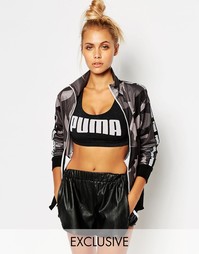 Спортивная куртка на молнии с серым камуфляжным принтом Puma