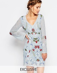 Платье мини с длинными рукавами и вырезом сзади Frock and Frill