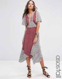 Платье с асимметричной кромкой ASOS TALL - Мульти