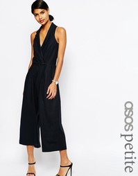 Льняной комбинезон без рукавов ASOS PETITE - Темно-синий