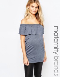 Топ с открытыми плечами Mamalicious - Темно-синий Mama.Licious