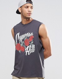 ASOS Oversized Sleeveless T-Shirt With Cypress Hill Print - Черный