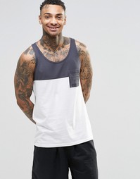 ASOS Vest With Contrast Yoke And Pocket - Черный