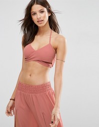 Пляжный кроп-топ с запахом ASOS - Terracotta orange