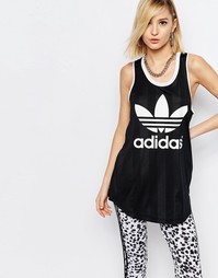 Спортивная майка с логотипом-трилистником Adidas Originals - Черный