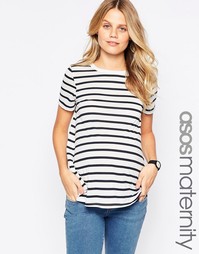 Свободная футболка в полоску для беременных ASOS Maternity