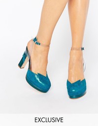 Сине-зеленые туфли на каблуке Terry de Havilland Direction