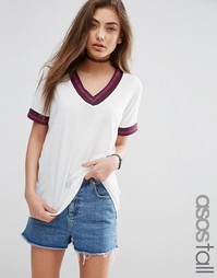 Удлиненный топ в университетском стиле с отделкой металлик ASOS TALL