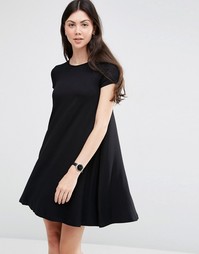 Свободное платье с короткими рукавами ASOS - Черный