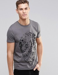 Серая футболка с черепом ASOS - Dark gull grey