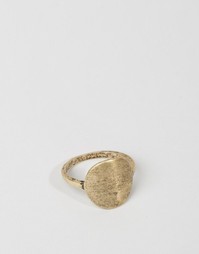 Золотистое кольцо с круглой печаткой ASOS - Золотой