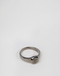 Шлифованное кольцо с фактурной печаткой ASOS - Серебряный