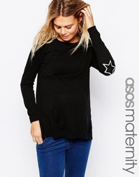 Джемпер с нашивками-звездочками на локтях ASOS Maternity - Черный