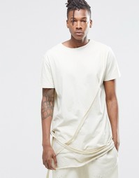 Granted Longline T-Shirt With Straps - Желтовато-серый