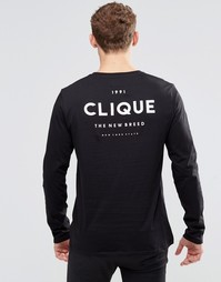 ASOS Long Sleeve Top With Clique Back Print - Черный