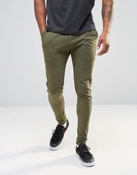 Супероблегающие спортивные штаны цвета хаки ASOS - Выцветший оливковый
