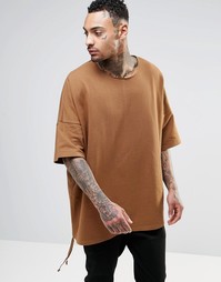 Oversize-свитшот с короткими рукавами ASOS - Коричневый