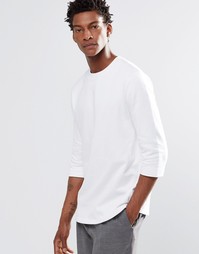 ASOS Sweatshirt With Half Sleeve In White - Белый
