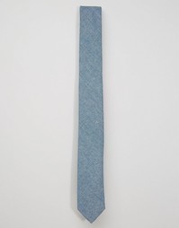 Noose &amp; Monkey Skinny Tie Chambray In Cotton - Синий