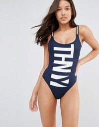 Слитный купальник Tommy Hilfiger THNY Clio - С принтом Thny
