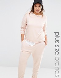 Трикотажный топ с закатанным краем Missguided Plus - Розовый