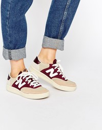 Бежево-бордовые кроссовки New Balance Court 300 - Burgundy