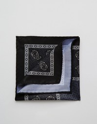 Платок для нагрудного кармана с принтом пейсли ASOS - Черный
