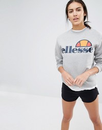 Свободный свитшот с логотипом Ellesse - Серый