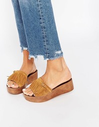 Сандалии на танкетке с бахромой Vero Moda - Рыжий