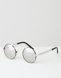 Солнцезащитные очки с круглыми зеркальными линзами ASOS - Черный