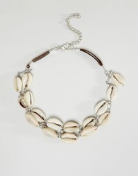 Ожерелье-чокер с ракушками ASOS HOLIDAY - Кремовый