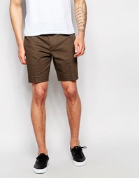 ASOS Skinny Chino Shorts In Khaki Brown - Коричневый
