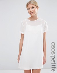 Прозрачное цельнокройное платье для миниатюрных ASOS PETITE