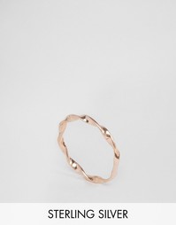 Серебряное витое кольцо с покрытием из розового золота ASOS