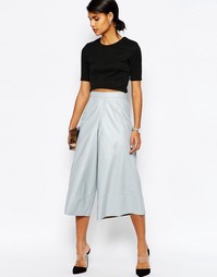 Юбка-брюки из искусственной кожи ASOS - Светло-серый
