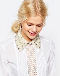 Воротник с отделкой жемчугом ASOS Occasionwear - Кремовый