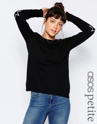 Джемпер с вышитыми звездами на локтях ASOS PETITE - Черный