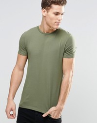 Зеленая облегающая футболка с круглым вырезом ASOS - Мох