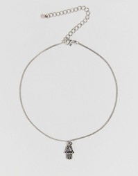 Короткое ожерелье с подвеской-амулетом хамса ASOS