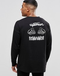 Oversize-топ с принтом на спине ASOS - Черный