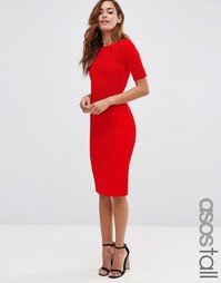 Структурированное облегающее платье в рубчик ASOS TALL - Красный