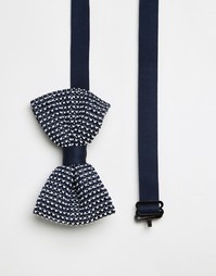 Темно-синий трикотажный галстук-бабочка ASOS Wedding - Темно-синий