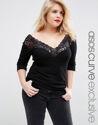 Топ ASOS CURVE - Черный