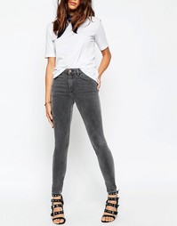 Зауженные серые джинсы с завышенной талией ASOS Ridley - Серый