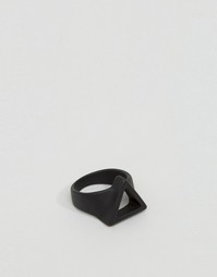 Черное прорезиненное кольцо с треугольником ASOS - Черный