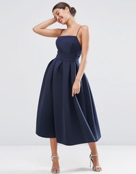 Платье миди для выпускного ASOS WEDDING - Темно-синий