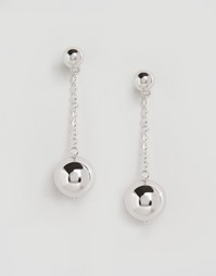 Серьги ограниченной серии с подвесками-шарами - Родий Asos